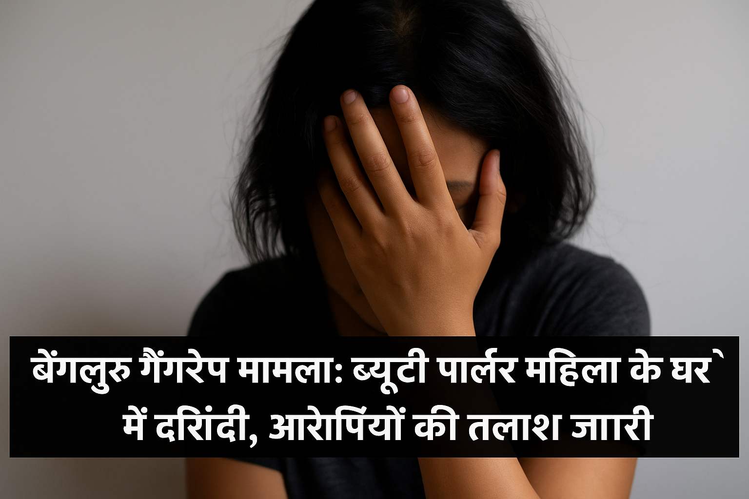 बेंगलुरु गैंगरेप मामले में पीड़िता ने हाथ से चेहरा ढका हुआ - Bengaluru gangrape news