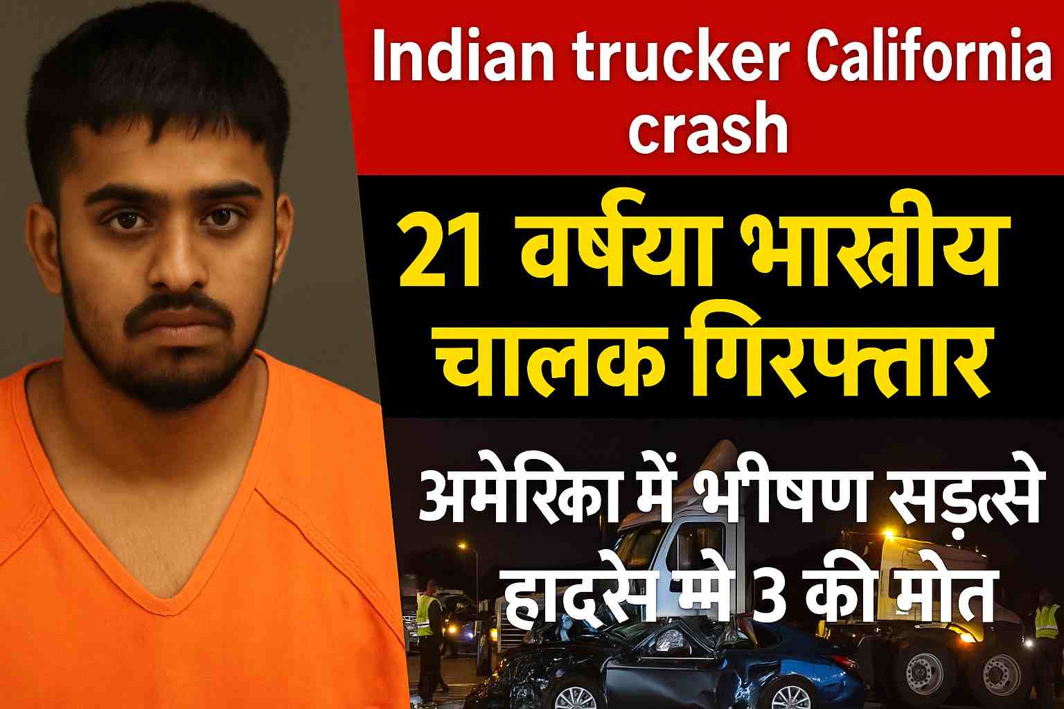 Indian trucker California crash involving 21-year-old Jashanpreet Singh arrested after fatal road accident in the US